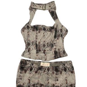 New " I Can Explain " Faux Snake Print Set Gray by New Pink